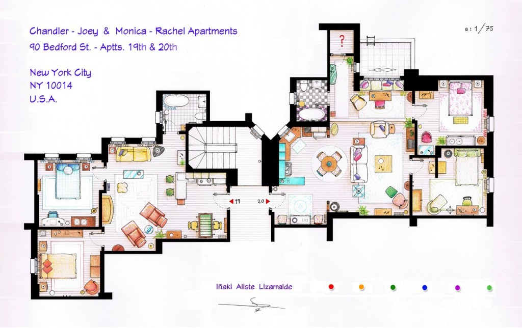 Die Wohnungen von Monica und Rachel sowie Chandler und Joey aus "Friends".
